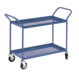 mobile order picking trolley 2 shelf large