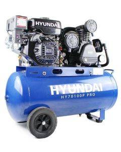 HYUNDAI HEAVY DUTY AIR COMPRESSOR WITH TWO-STAGE TWIN PISTON, CAST IRON PUMP