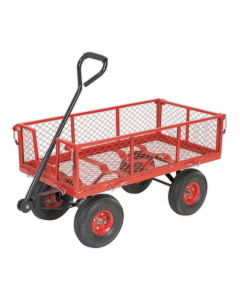 PLATFORM TRUCK WITH REMOVABLE SIDES PNEUMATIC TYRES 200KG CAPACITY, SMALL GARDEN PLATFORM TROLLEY, SMALL, GARDEN PLATFORM TROLLEY, PLATFORM TROLLEY, PLATFORM, TROLLEY