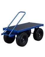 1000kg turntable platform trolley with durable steel frame and heavy-duty wheels, designed for efficient material handling in warehouses and industrial environments