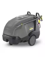 Side view of a Karcher industrial-grade high-pressure washer with robust wheels and ergonomic handle.