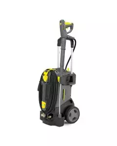 Compact and portable high-pressure washer with built-in hose storage