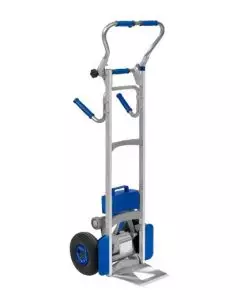 Liftkar SAL Fold L powered stairclimber sack truck with ergonomic handle and heavy-duty wheels for transporting goods upstairs