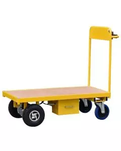 Electric powered trolley platform truck for efficient material handling